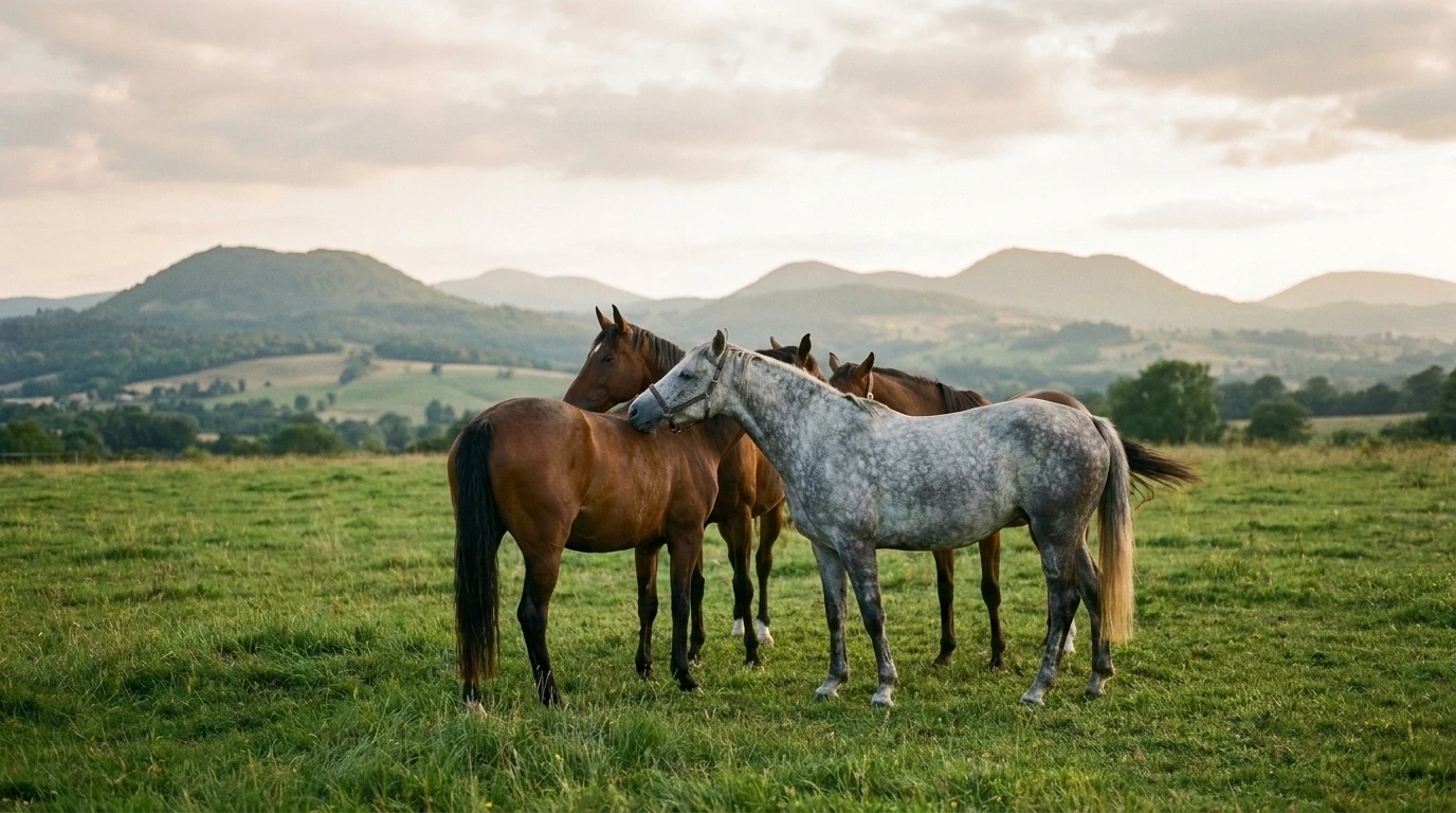 Les chevaux du Ecurie RMD 03 en liberté, Allier